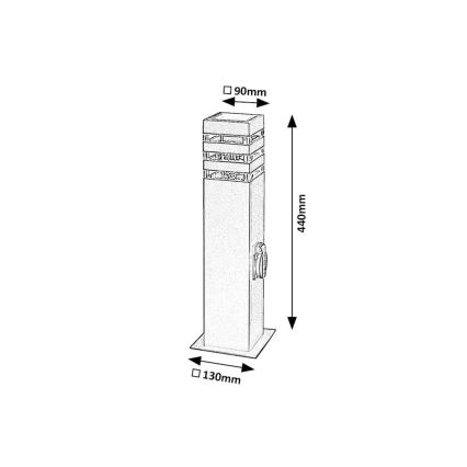Rabalux - Lampada da esterno con presa 1xE27/12W/230V IP44