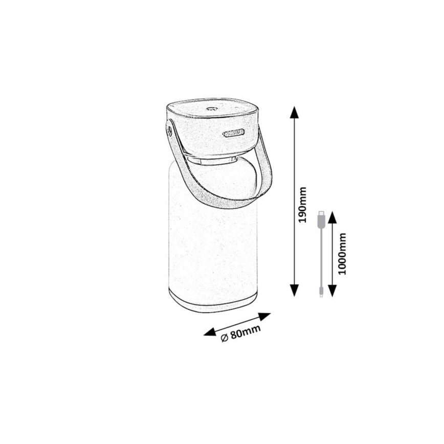 Rabalux - LED Lampada da tavolo ricaricabile touch dimmerabile per esterni LED/3W/5V IP44 marrone