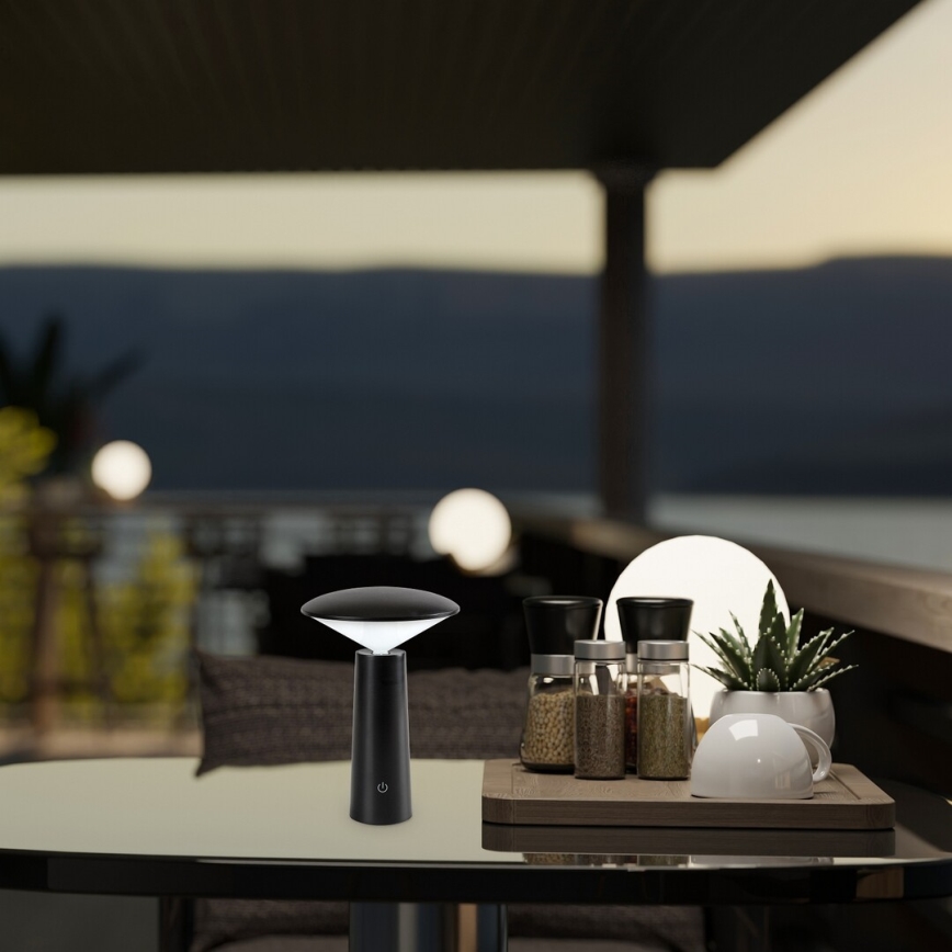 Rabalux - LED Lampada da tavolo touch ricaricabile e dimmerabile POLPERRO LED/3W/3,7V 1200mAh nero