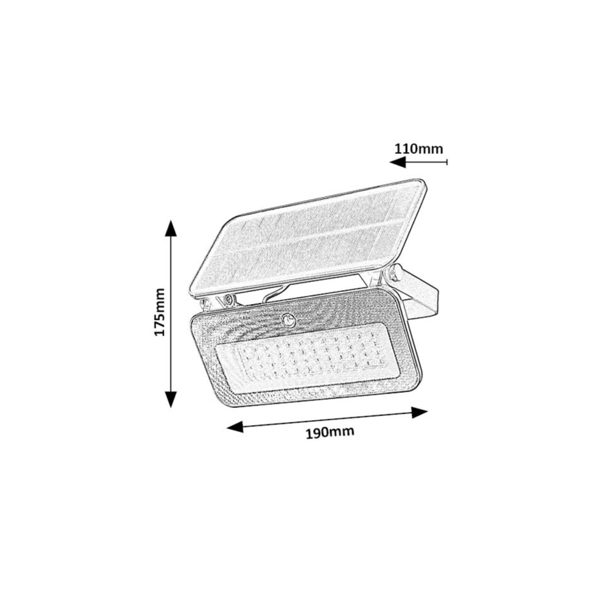 Rabalux - LED Solarstrahler mit Sensor LED/8W/3,7V 3000/4000/6500K IP65 2600 mAh