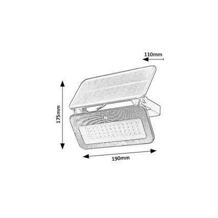 Rabalux - Riflettore LED solare con sensore LED/8W/3,7V 3000/4000/6500K IP65