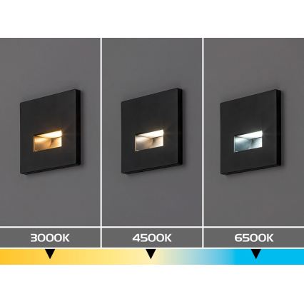 Rabalux - Lampada LED per scale LED/1W/230V 3000/4500/6500K nero