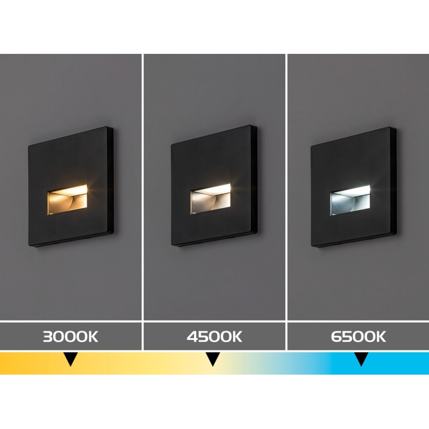 Rabalux - LED luminaire d'escalier LED/1W/230V 3000/4500/6500K noir