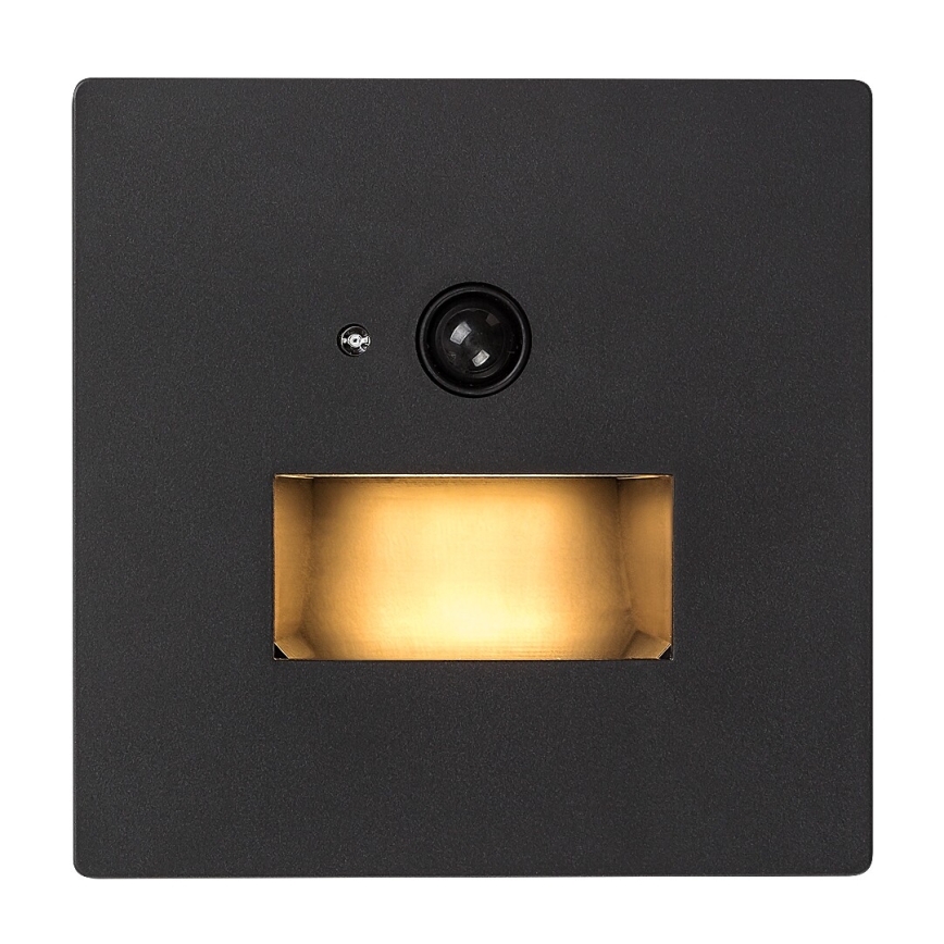 Rabalux - Lampada LED per scale con sensore di movimento e crepuscolare LED/1W/230V 3000/4500/6500K nera