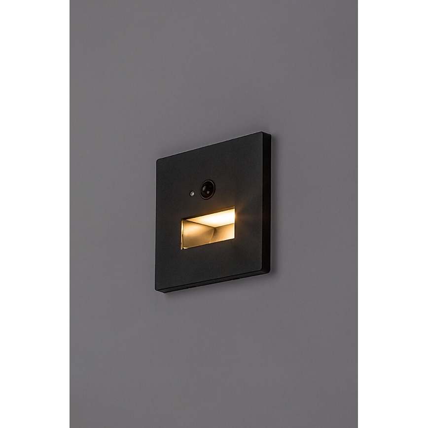 Rabalux - LED-Treppenleuchte mit Bewegungs- und Dämmerungssensor LED/1W/230V 3000/4500/6500K schwarz