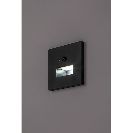 Rabalux - LED-Treppenleuchte mit Bewegungs- und Dämmerungssensor LED/1W/230V 3000/4500/6500K schwarz