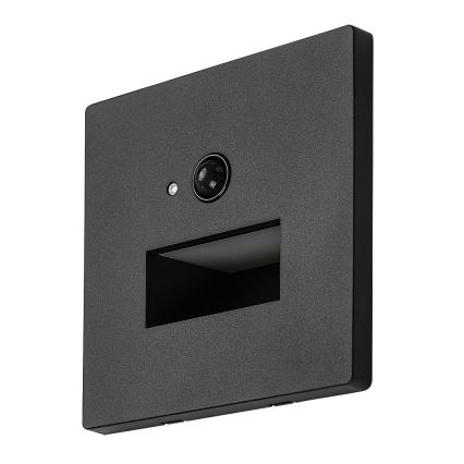 Rabalux - LED-Treppenleuchte mit Bewegungs- und Dämmerungssensor LED/1W/230V 3000/4500/6500K schwarz