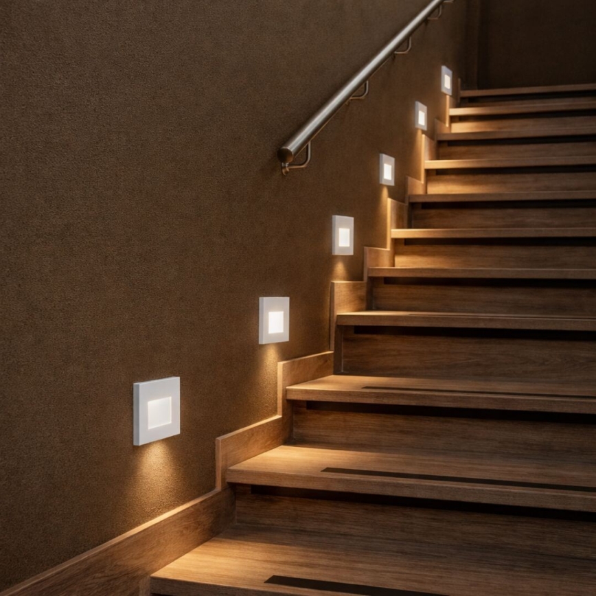 Rabalux - Lampada LED per scale con sensore di movimento e crepuscolare LED/1W/230V 3000/4500/6500K bianco
