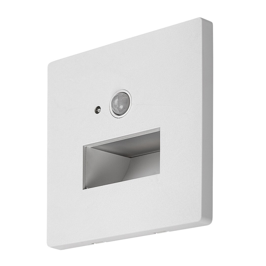 Rabalux - Lampada LED per scale con sensore di movimento e crepuscolare LED/1W/230V 3000/4500/6500K bianco