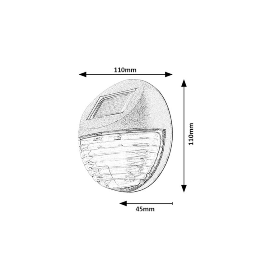 Rabalux - Lot de 2 appliques murales solaires à LED, 0,06 W, 1,2 V, 300 mAh, IP44