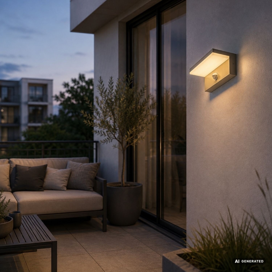 Rabalux - Applique murale LED d'extérieur avec détecteur LED/9W/230V IP54 beige