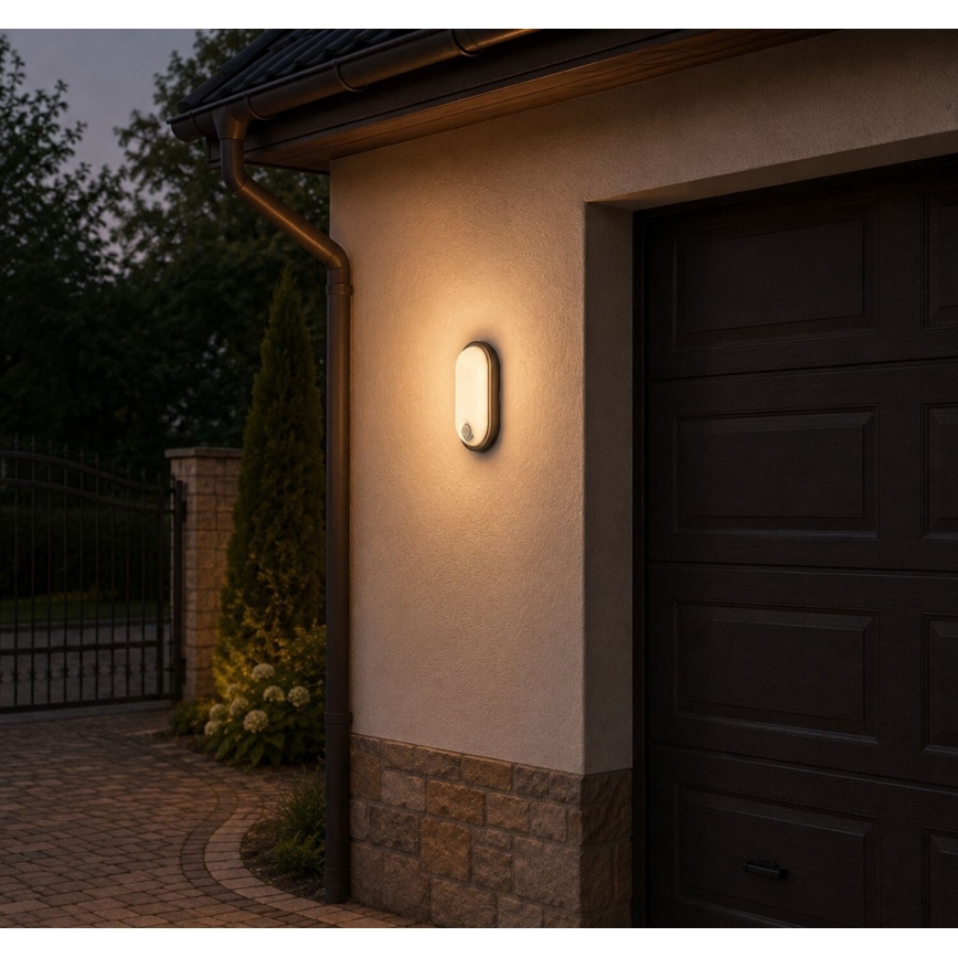 Rabalux - Plafonnier LED d'extérieur avec détecteur de mouvement LED/15W/230V IP65 noir