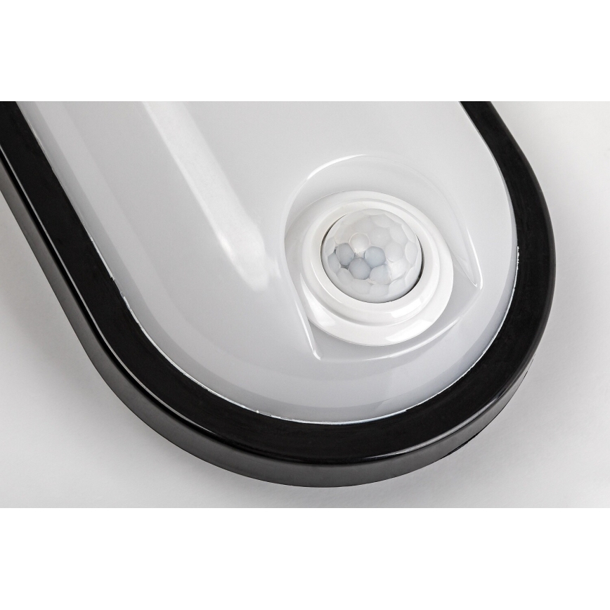 Rabalux - Plafonnier LED d'extérieur avec détecteur de mouvement LED/15W/230V IP65 noir