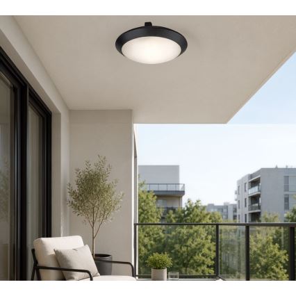 Rabalux - Plafoniera da esterno con sensore di movimento 1xE27/9W/230V IP65 Ø 30 cm nera