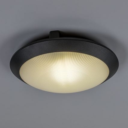 Rabalux - Plafoniera da esterno con sensore di movimento 1xE27/9W/230V IP65 Ø 30 cm nera