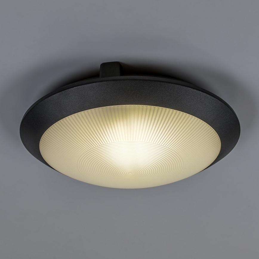 Rabalux - Plafoniera da esterno con sensore di movimento 1xE27/9W/230V IP65 Ø 30 cm nera