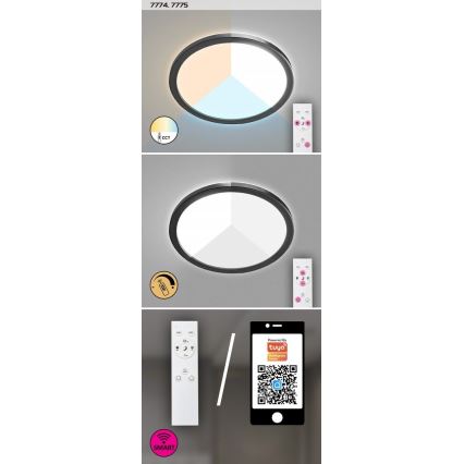 Rabalux-Plafonnier d'extérieur à intensité variable LED/15W/230V Wi-Fi Tuya IP44 + Télécommande