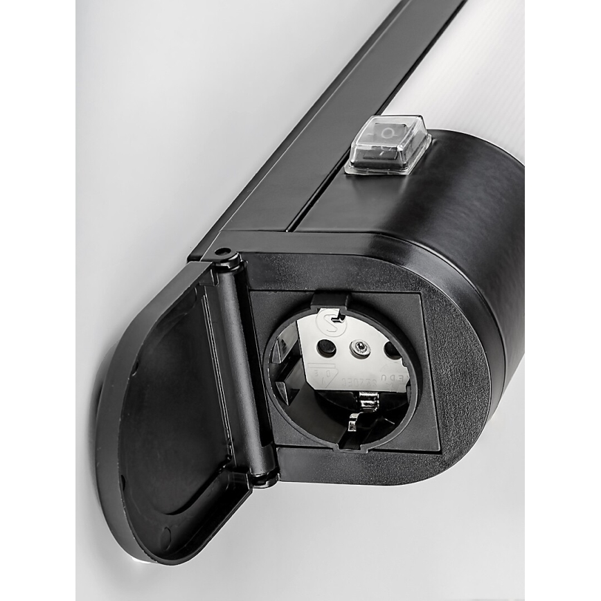 Rabalux - Réglette LED de cuisine avec prise LED/17W/230V 4000K IP44 noir 57 cm