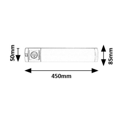 Rabalux - Réglette de cuisine avec prise LED/5W/230V 4000K 45 cm argent