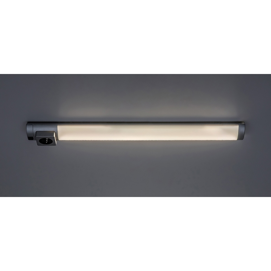 Rabalux - Réglette de cuisine avec prise LED/5W/230V 4000K 45 cm chrome mat