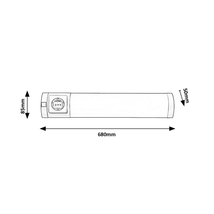 Rabalux - Illuminazione LED sottopensile con presa LED/8W/230V 4000K 68 cm cromo opaco
