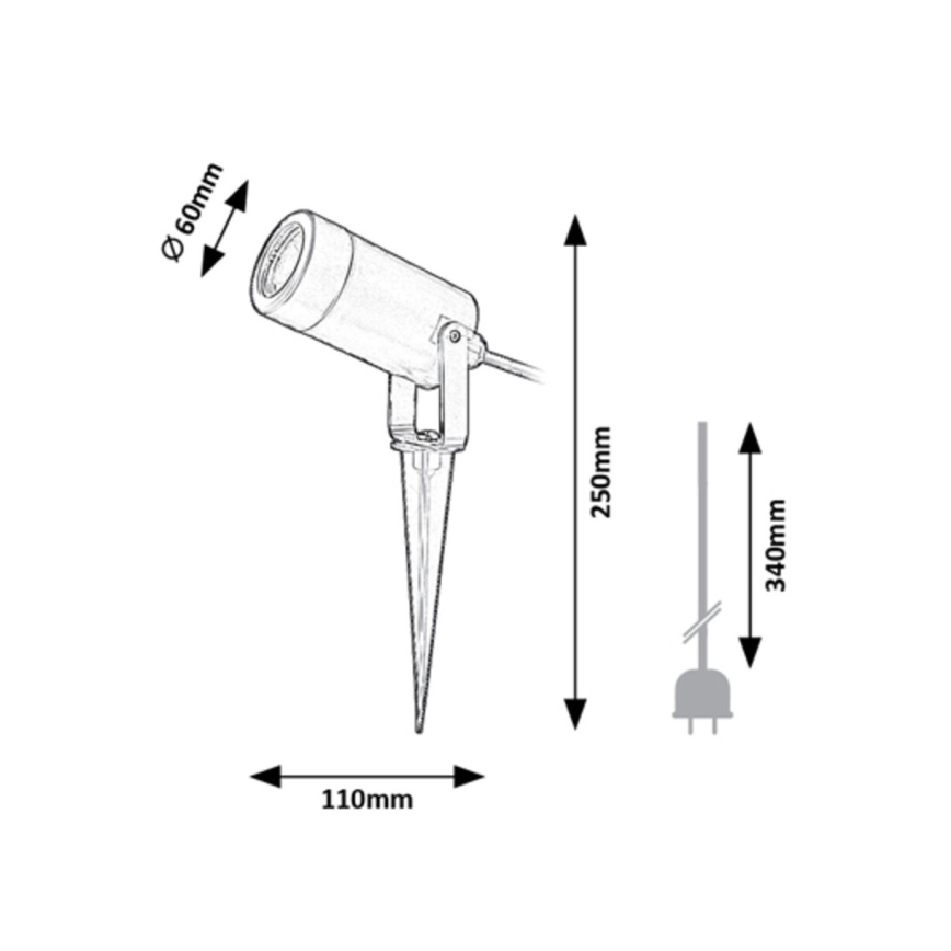 Rabalux - Luminaire d'extérieur 1xGU10/4W/230V IP65