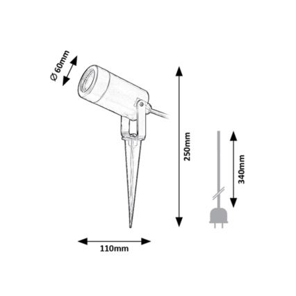 Rabalux - Luminaire extérieur 1xGU10/4W/230V IP65