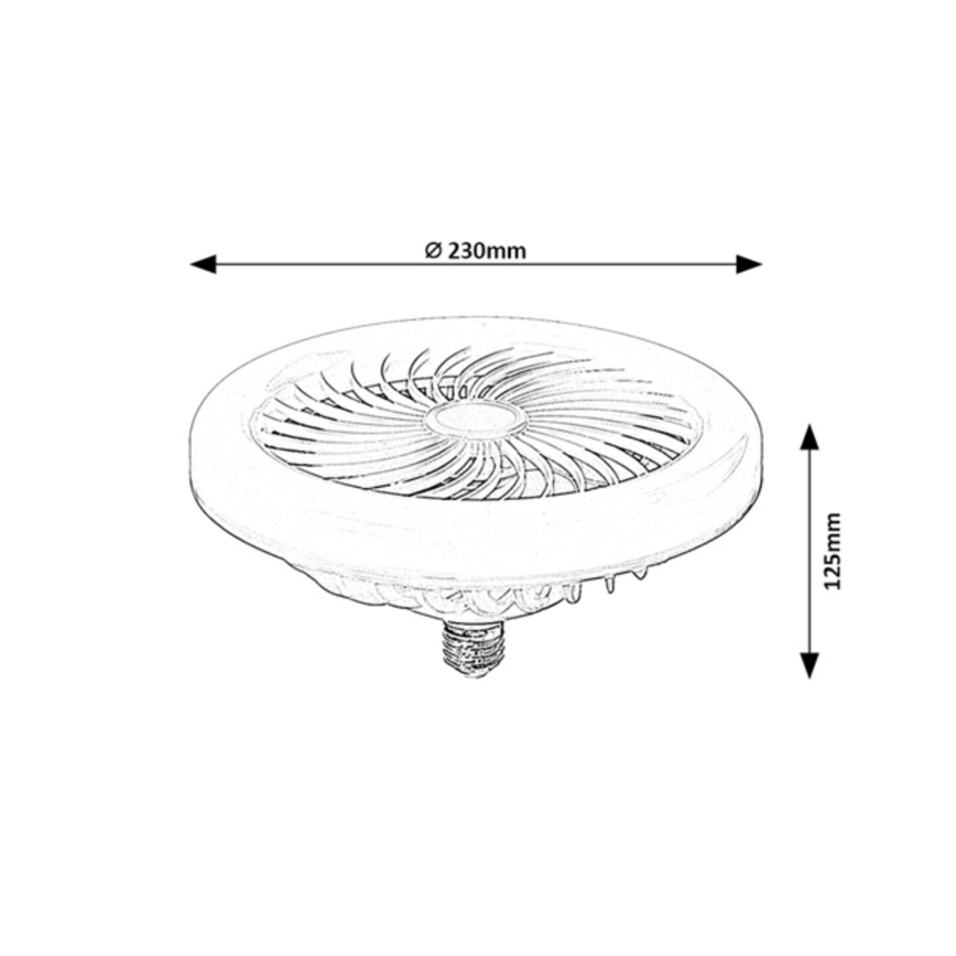 Rabalux - Ampoule LED dimmable avec ventilateur SMD E27/16W/230V 3000–6500 K + télécommande