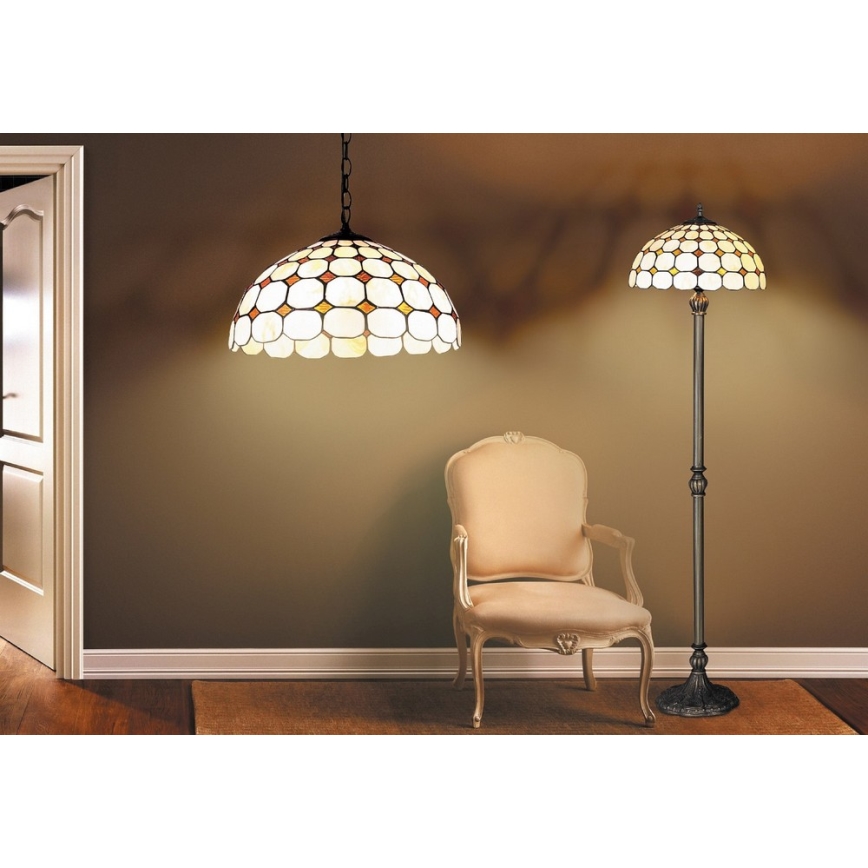 Rabalux - Lampada da terra Tiffany in vetro colorato 2xE27/60W/230V