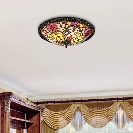 Rabalux - Plafoniera Tiffany in vetro colorato 2xE27/60W/230V