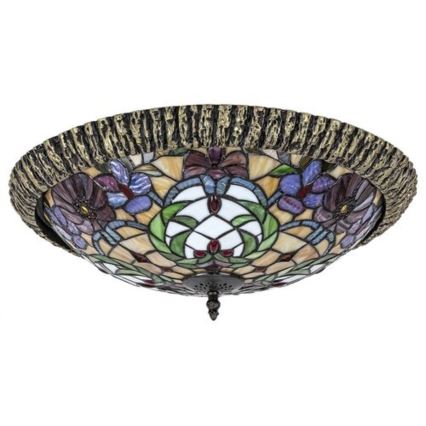 Rabalux - Plafoniera Tiffany in vetro colorato 2xE27/60W/230V