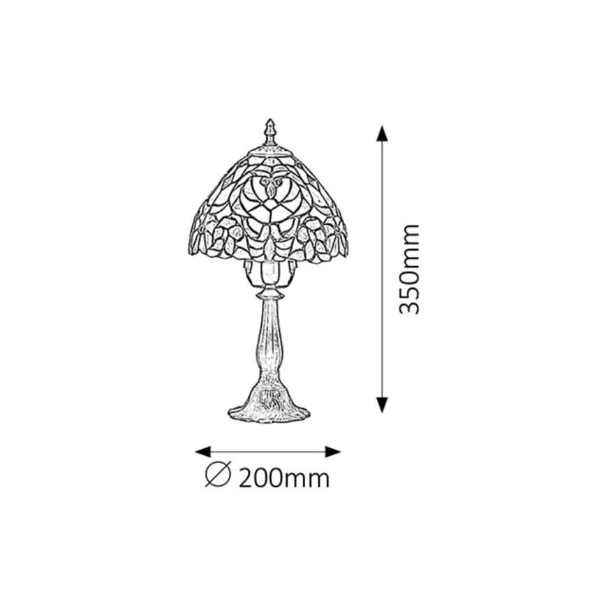 Rabalux - Lampada da tavolo Tiffany in vetro colorato 1xE14/40W/230V