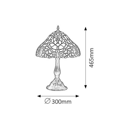 Rabalux - Lampada da tavolo Tiffany in vetro colorato 1xE27/60W/230V