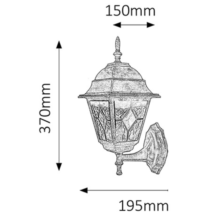 Rabalux - Applique da esterno 1xE27/60W/230V