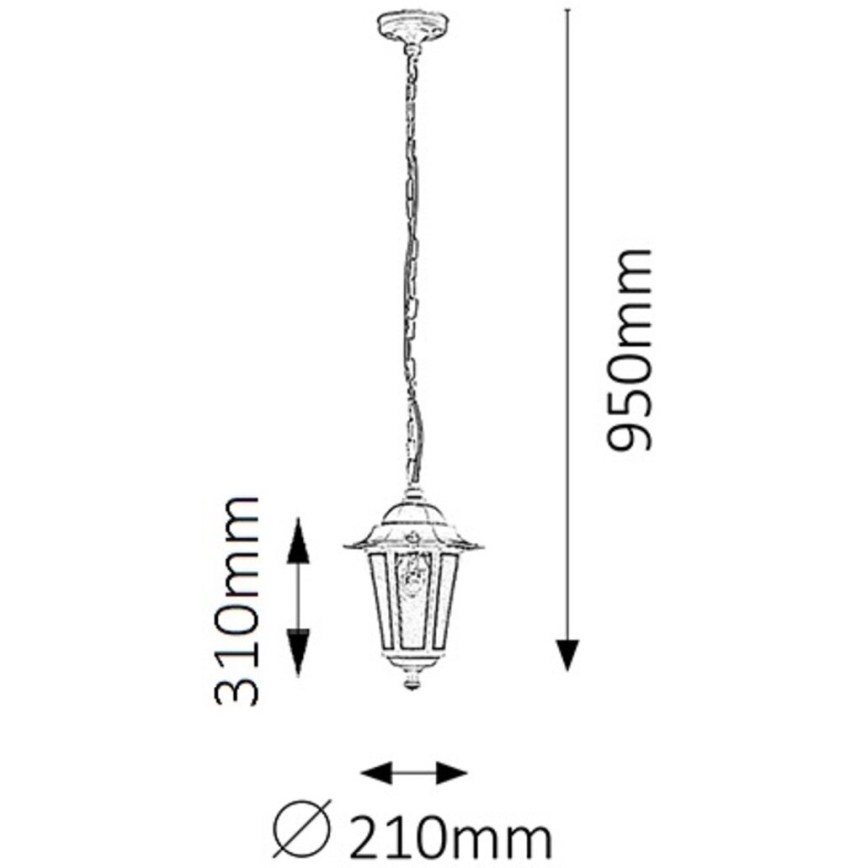 Rabalux - Lampadario da esterno 1xE27/60W/230V