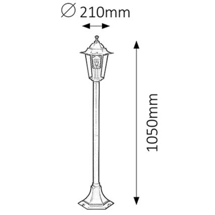 Rabalux -Lampe extérieure 1xE27/60W/230V 105 cm