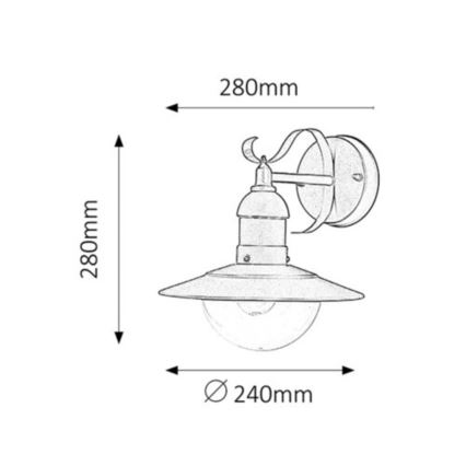 Rabalux - Applique murale extérieure 1xE27/60W/230V IP44