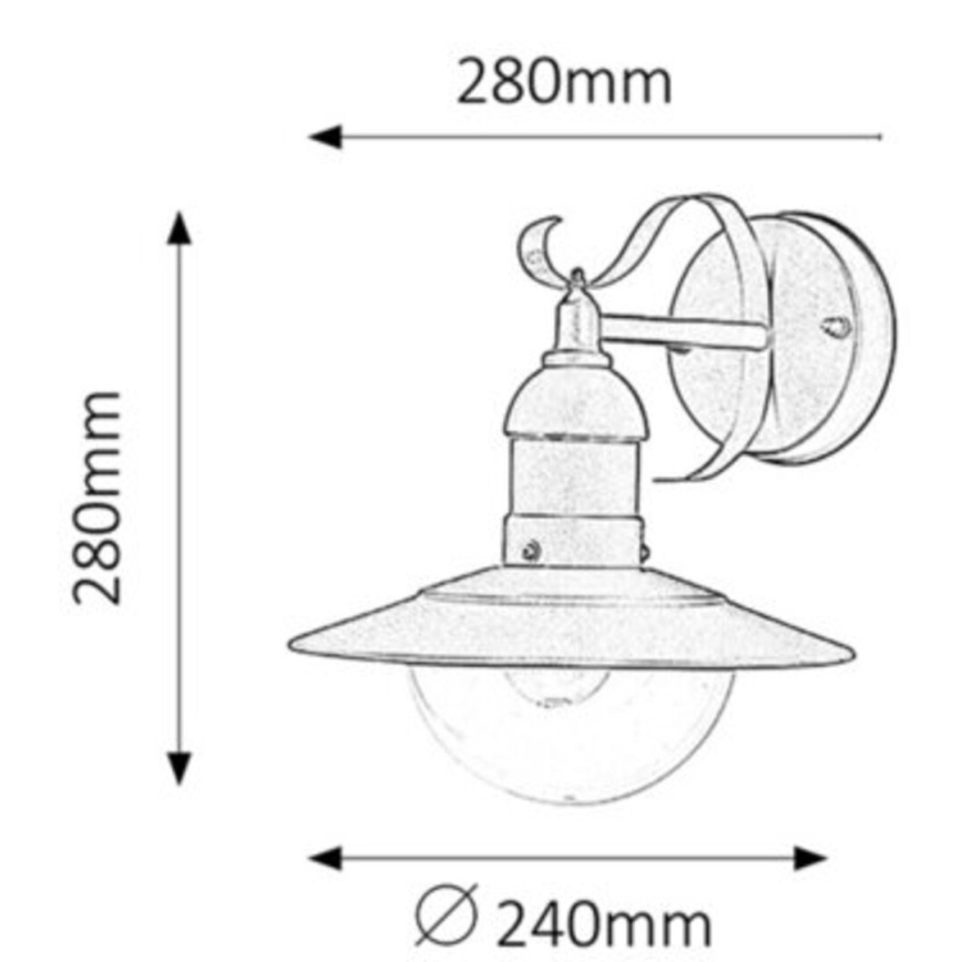 Rabalux - Applique murale extérieure 1xE27/60W/230V IP44