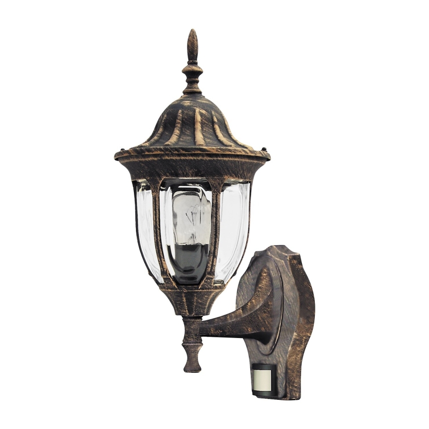 Rabalux - Applique da esterno con sensore 1xE27/60W/230V IP43 oro/patina/nero