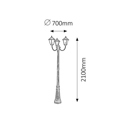 Rabalux - Lampada da esterno 3xE27/60W/230V 210 cm