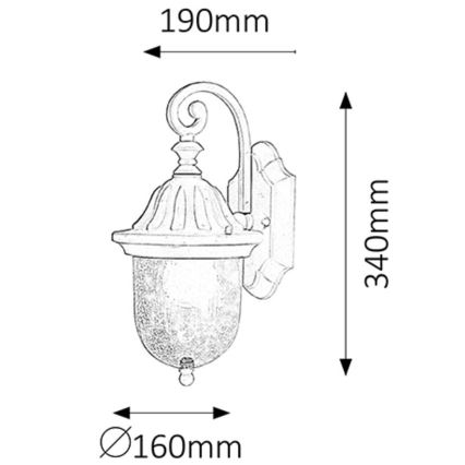 Rabalux - Applique da esterno 1xE27/60W/230V