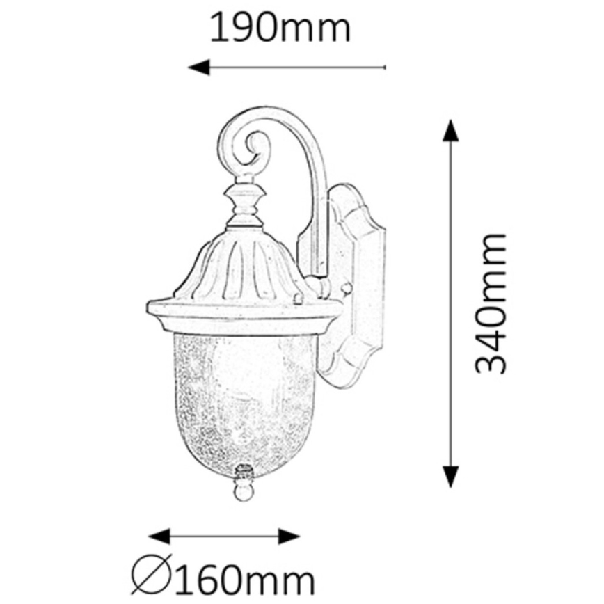 Rabalux - Applique da esterno 1xE27/60W/230V