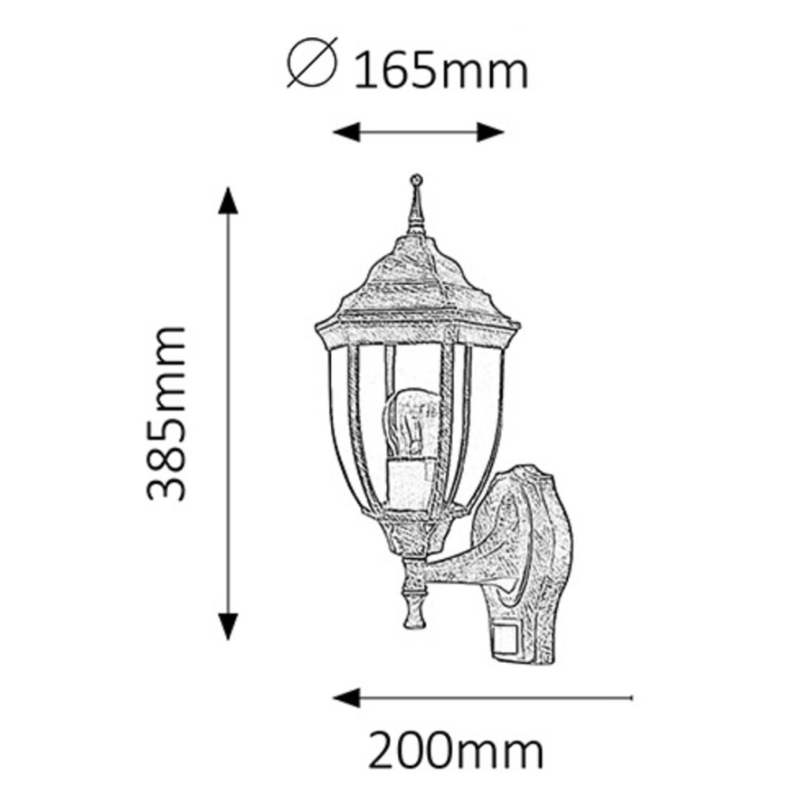 Rabalux - Outdoor leuchte mit Sensor 1xE27/60W/230V