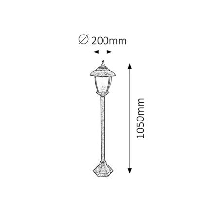 Rabalux - Lampadaire extérieur 1xE27/60W/230V 105 cm