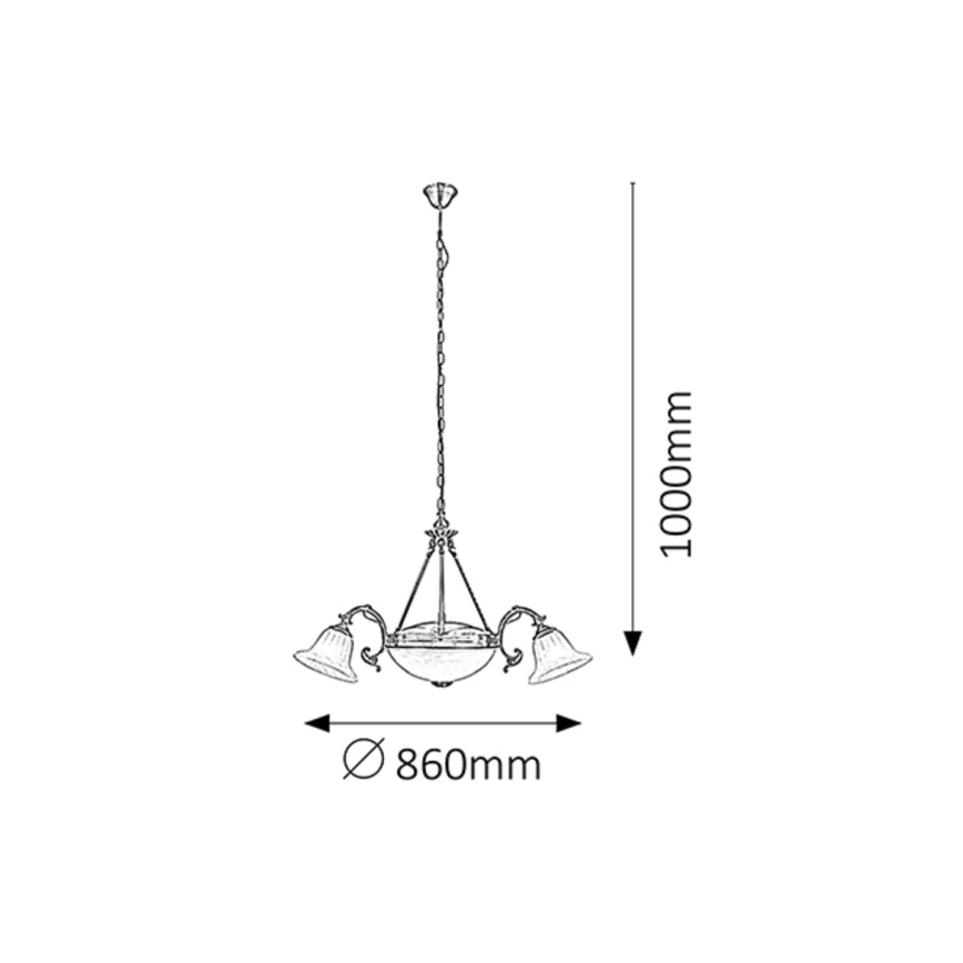 Rabalux 8553 - Lustre avec chaîne ORCHIDEA 3xE14/40W+2xE27/60W