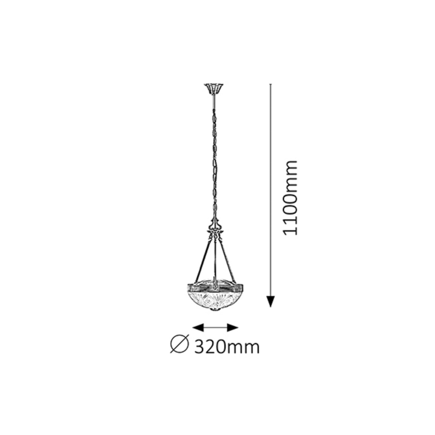 Rabalux 8637 - Lampadario a sospensione con catena  ANNABELLA 2xE27/60W/230V