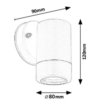 Rabalux - Applique murale extérieure 1xGU10/10W/230V IP44 noir
