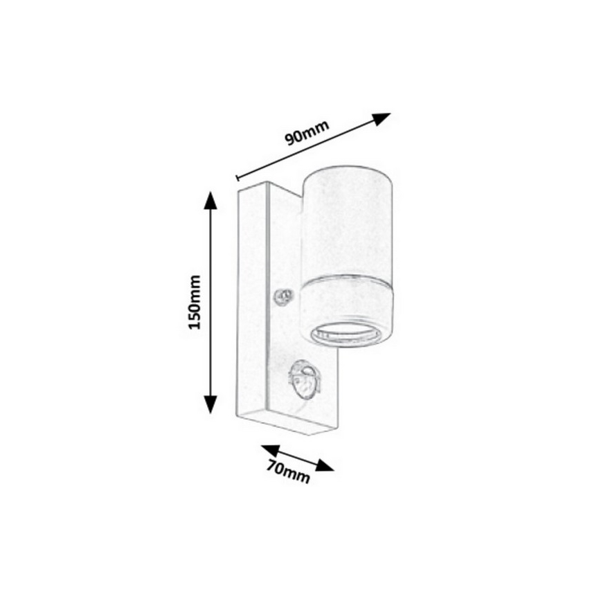 Rabalux - Applique da esterno con sensore 1xGU10/10W/230V IP44 bianco