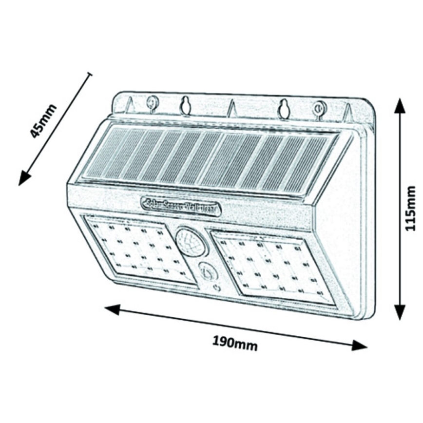 Rabalux - Applique LED solare con sensore IP44