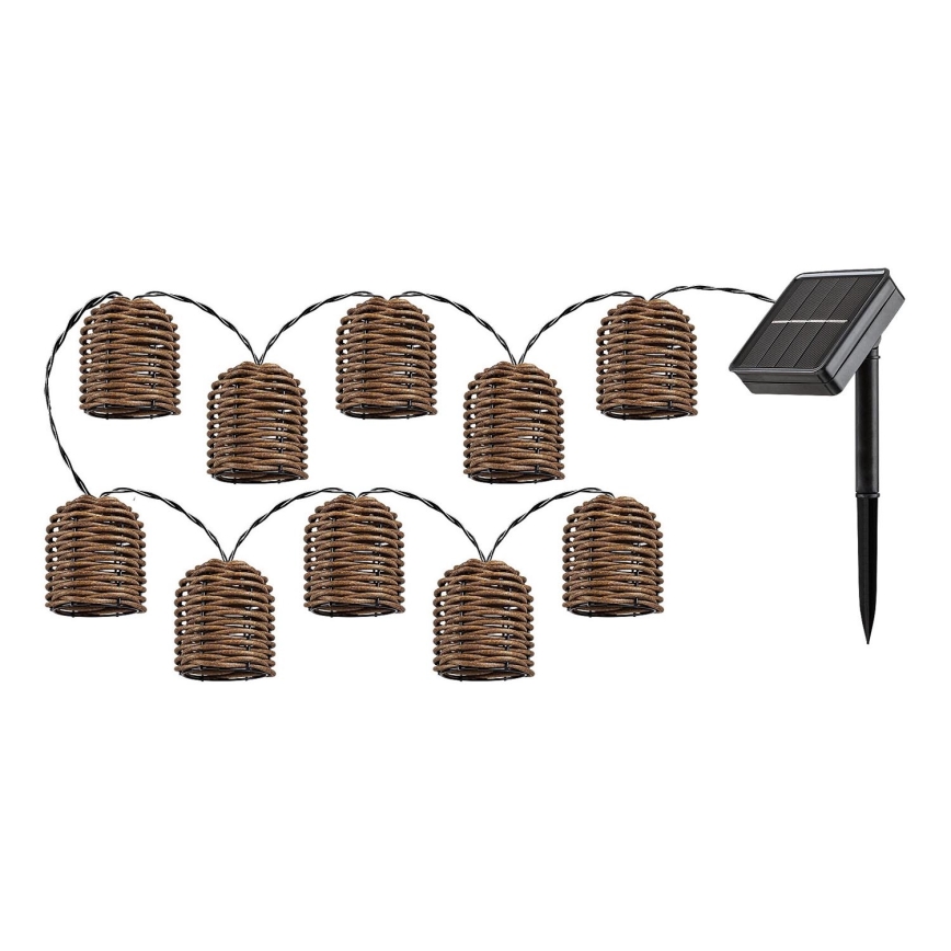 Rabalux - Catena solare LED 10xLED/0,6W/1,2V 5 m IP44 600 mAh